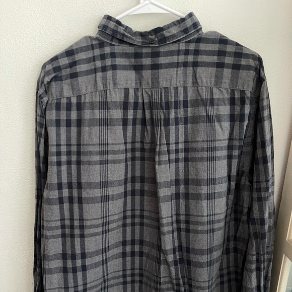 Old navy men’s navy and gray long sleeve button down shirt sz XL - Picture 6 of 7